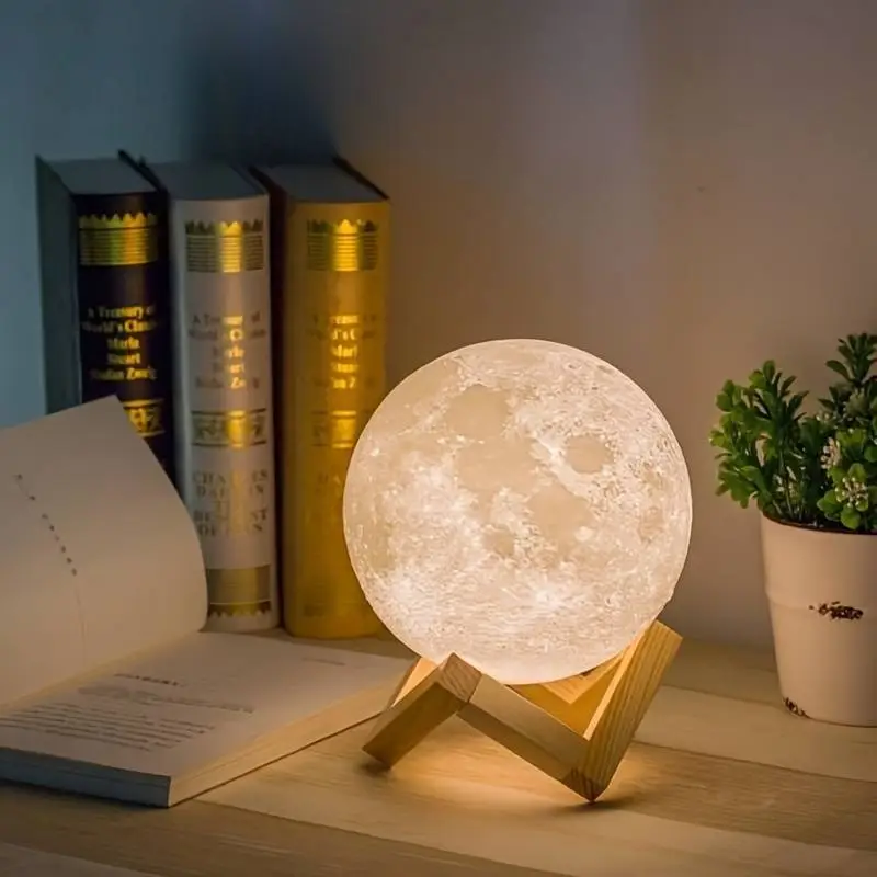 Moon Shaped Night Light, 1 Count Batteries Required Moon Shaped Night Lamp without Battery, Universal Decorative Night Light for Bedroom, Living Room,
