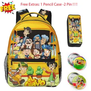 Large capacity El chavo backpack El chavo del ocho party supplies Laptop Backpack Chavo Full Print School Bookbag Shoulder Bag  Multipurpose Travel Daypack perfect for Back to School, party and holiday gifts Free Extras: 1 Pencil Case -2 Pin !!!