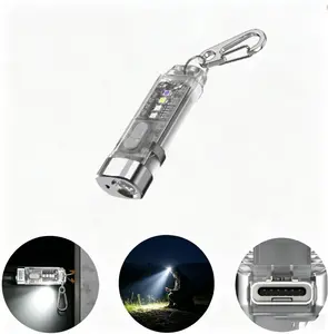 MREGB Rechargeable Keychain Flashlight Magnetic EDC Mini Pocket Light High Lumen Torch with Sidelight RGB UV Light Long Runtime IPX4 Waterproof Lightweight Portable Small Flashlights for Outdoor Camping Emergency Daily Use Backpacking