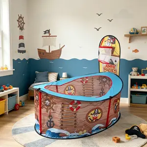 Kids' Pirate Ship Play Tent | Colorful Foldable Portable Castle | Perfect Outdoor Party Tent | Birthday Christmas Thanksgiving Halloween Gift | No Accessories