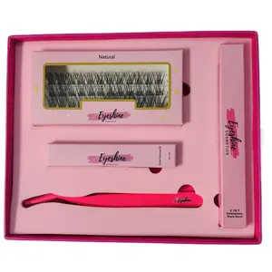 Eyeshine Natural beginners kit includes (black 12-16mm) lashes, Black bond and Seal, tweezer and Oil remover