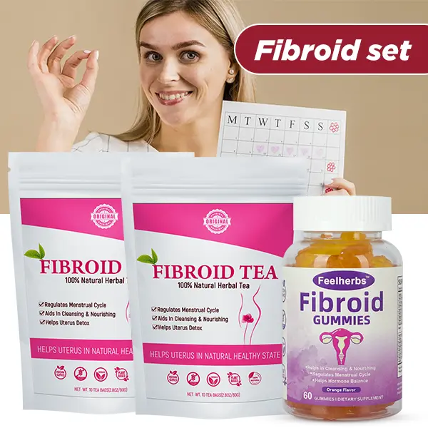 Women's Menstrual Relief Herbal Tea & Gummies Set (2 Pack 20 Teabags Total, 1 Pack Gummies) - Adults' Hormonal Balance Support, Manages Ovarian Cysts, Aids Fertility