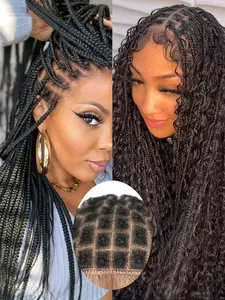 Lehanhair Breathable Lace Crochet Wig Cap, Natural Knots Braided Wig Cap for Braiding Full Lace Braided Wig, Glueless Crochet Wig Cap for Making Crochet Hair, Adjustable Wig Cap, Hair Extension