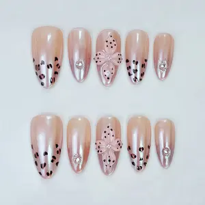 Powdered French-style Sun Star Leopard Print, Brightly Colored, Elegant and Cool Three-Dimensional Embroidery, High-Grade Nude Color, Handmade Wearable Armor