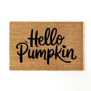 Hello Pumpkin Welcome Doormat, Rustic Fall Decor, Seasonal Entry Mat, Outdoor Autumn Fun, Coir Doormat, Pumpkin Season, Pumpkin Pattern, Fall Porch Decor, Fall Doormat, Autumn Doormat, Cute Doormat