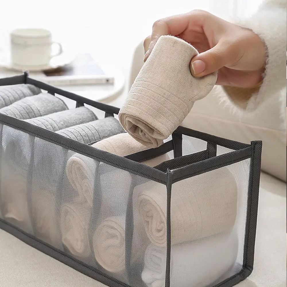 Multi-grid Underwear Organizer, 1 Count Summer Foldable Clothes Storage Box, Household Space-saving Underwear & Socks Storage Container, Summer for Gi