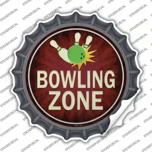 Bowling Zone Novelty Bottle Cap Sticker Decal