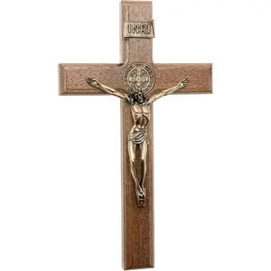 Wall  Cross Crucifix (10 in - Antique )