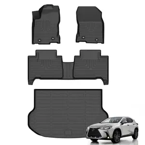 KELCSEECS Lexus NX 2015-2021 Floor Mats & Cargo Liners, All Weather Protection TPE Duty Non-Slip Custom Automotive, Front & Rear Row & Trunk Mats, Accessories, Waterproof, Easy to Clean, Eco-friendly Material, Safe and Durable