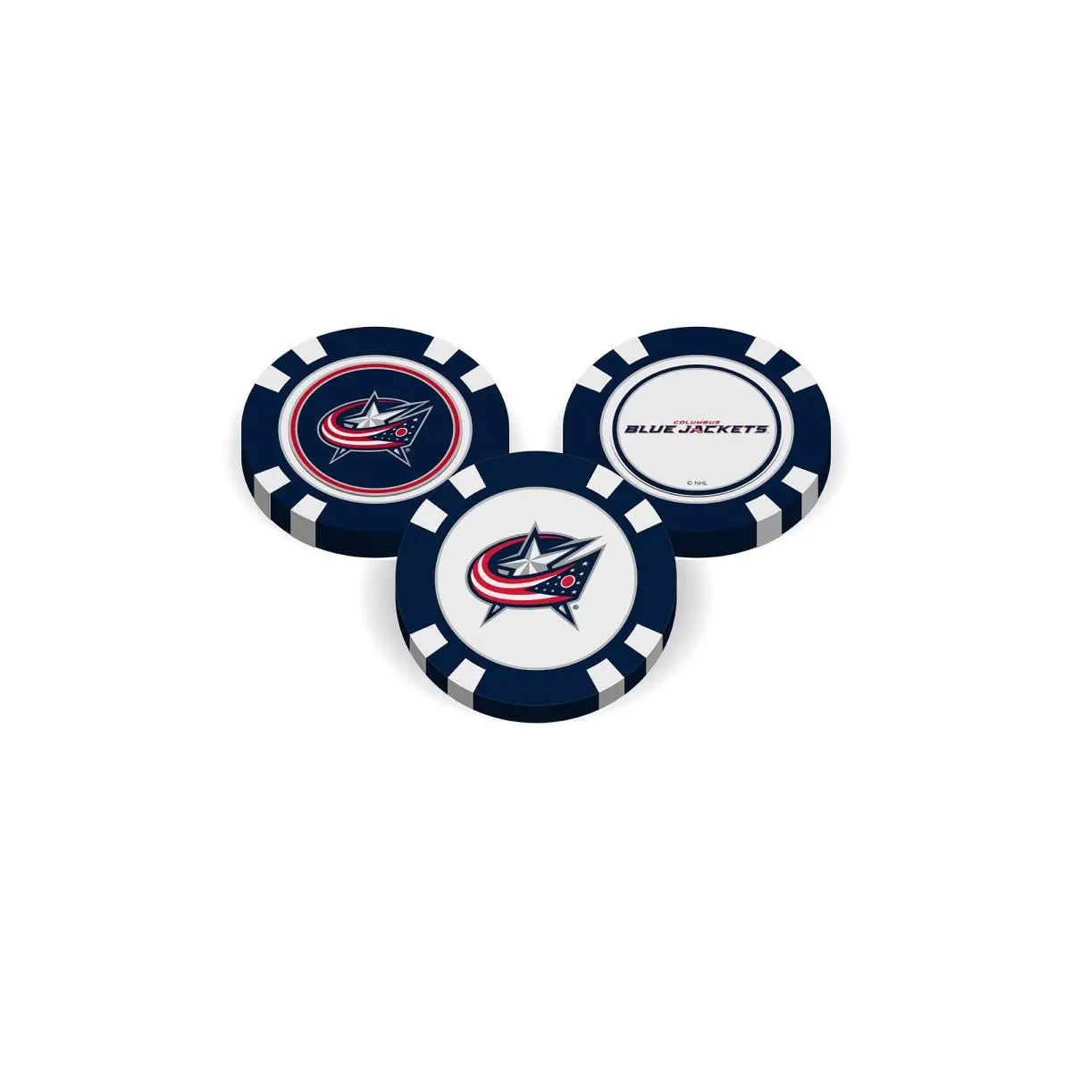 212 MAIN Columbus Blue Jackets NHL Poker Chip Golf Markers with Double-Sided Magnetic Enamel Ball Marker, Secure Athletic Unisex Gift for Fans