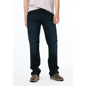 Slim Boot King Men's Jeans in Whiskered and Sanded Dark Blue - BM22675