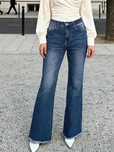 Muslim Women's Elastic Slimming Flare Jeans Pants Flared, Sexy Bootcut Denim Long Pants Trouser, Casual for All Seasons