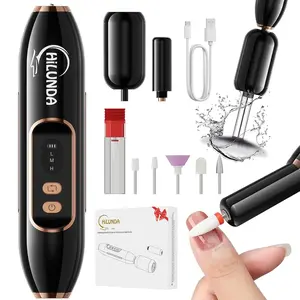2-in-1 Electric Nail Drill Nail File with Makeup Brush Cleaner Machine No Bowl, 1500 mAh Battery, Ultra Low Noise, Portable and Rechargeable for Travel & Home