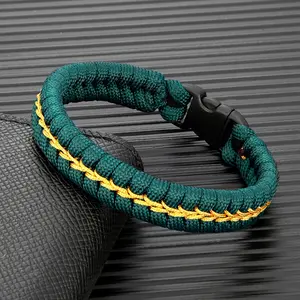Creative Design Handmade Paracord Survival Bracelet Plastic Buckle Outdoor Camping Rescue Emergency Rope Bracelet