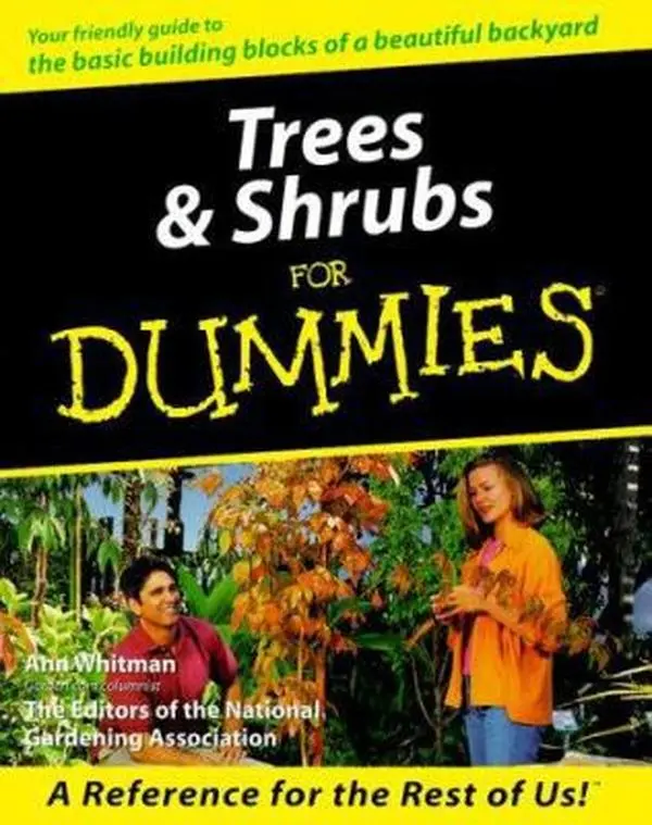 Used Soft Cover Book - Trees & Shrubs For Dummies by Ann Whitman, English, Home Improvement, DIY Tips, Gardening, Do-It-Yourself Planting Tips, More Than 250 Trees and Shrubs Descriptions, Landscaping Guide