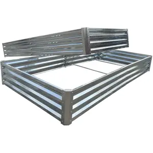 2pcs 8x4x1FT Galvanized Raised Garden Bed，Planter Raised Beds,Outdoor Garden Boxes,Large Metal Raised Planter Box for Vegetables Flowers Herb，Large Metal Planter Box Steel Kit