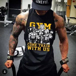 Dragon Ball DBZ Saiyan Unisex Summer outfits men streetwear 80s 90s graphic tees cotton Anime tank tops men gifts