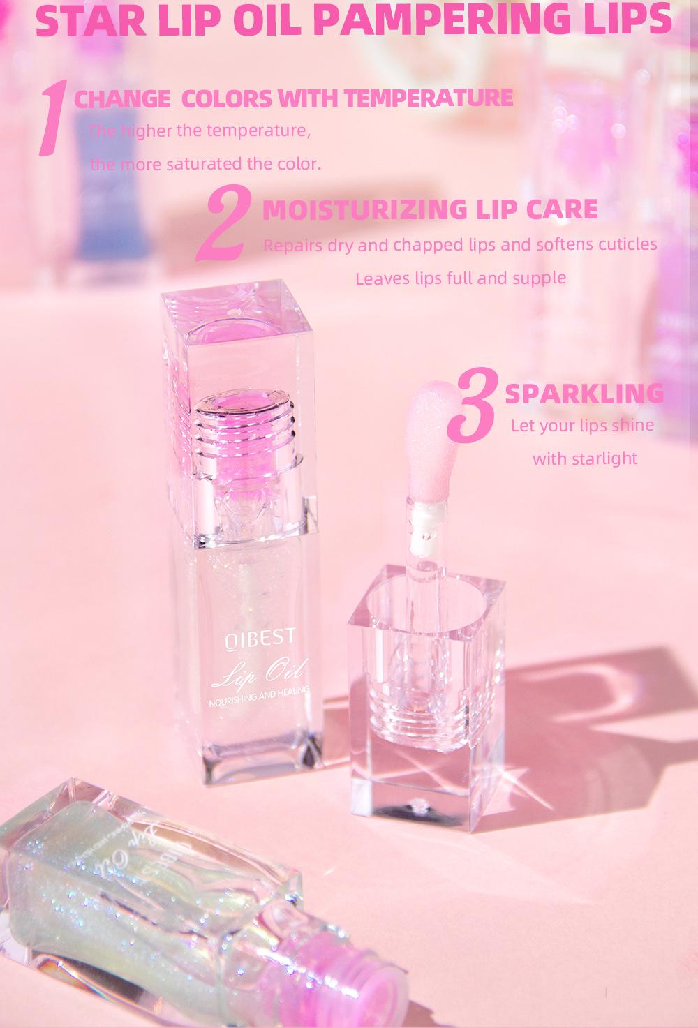 Shimmery Glossy Lip Gloss - Heat-Reactive Color Change, Temperature Glossy Shimmer Lip Tint Moisturizing & On-the-Go Friendly Shimmery Glossy Lip Gloss - Heat-Reactive Color Change, Temperature Glossy Shimmer Lip Tint Moisturizing & On-the-Go Friendly