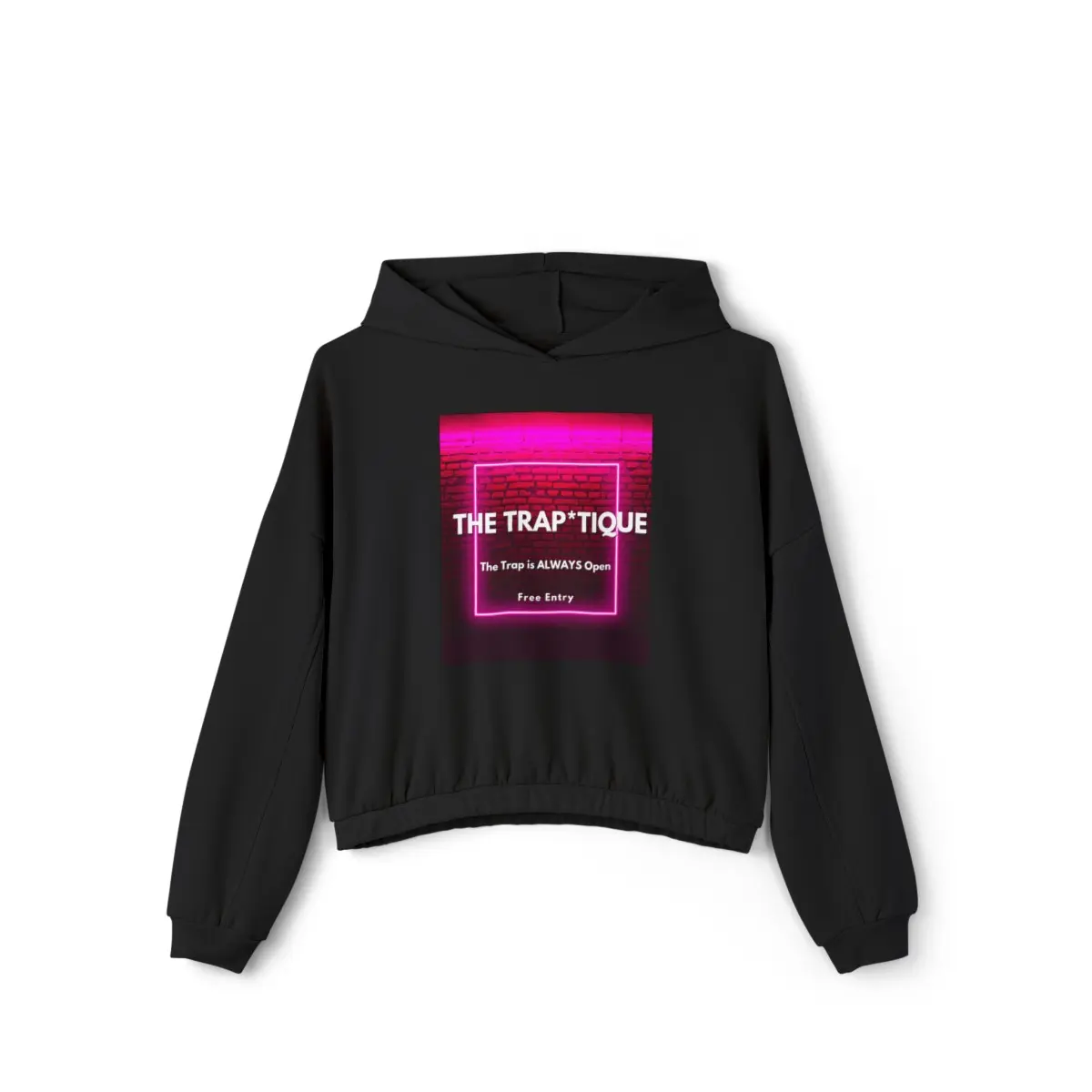 The Trap*Tique Women's Cinched Bottom Crop Hoodie