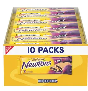 Newtons Fig Bars, Soft Fruit Chewy Cookies, School Snacks, 10 Snack Packs (2 Cookies Per Pack)
