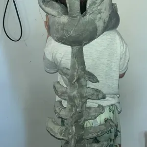 Dinosaur Skeleton Costume Park T-Rex Skull Costume Props for Children and Adults Cotton Halloween Party Decoration Supplies with Tombstone Hat Fun Addition Skeletoncostume