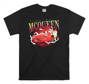 Lightning McQueen Movie Funny Cartoon Cotton print Unisex T-shirt