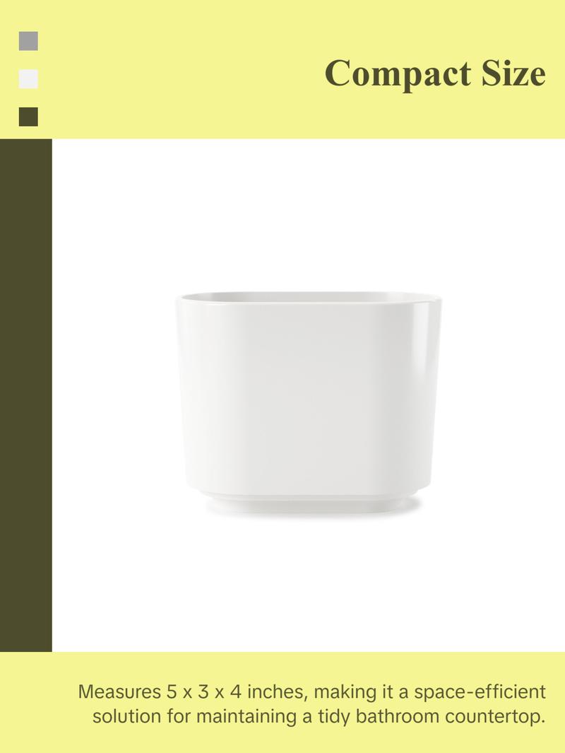 Umbra Step Toothbrush Holder, 3 Compartments, Durable Melamine, Modern Bathroom Accessory - 1 Pack Accessory Household Box Glossy