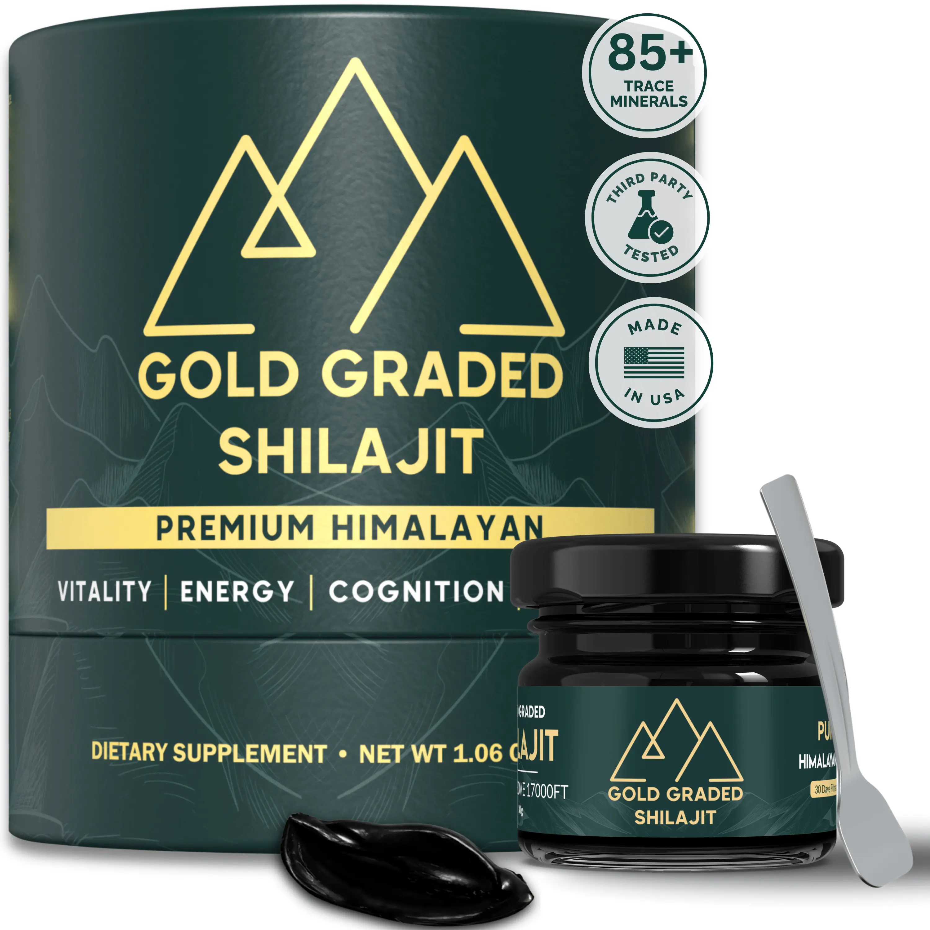 Shilajit Pure Himalayan Organic Shilajit Resin with 79% Fulvic Acid & 85+ Trace Minerals | 500mg High Potency for Energy & Immune Support | Pure Shilajit for Men & Women | 30G Supplement
