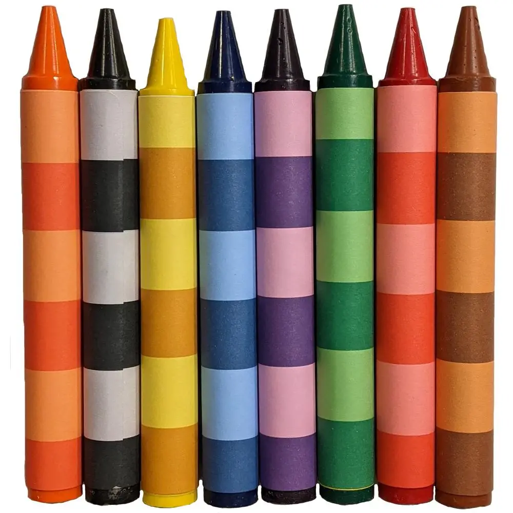 8 Steve Striped COLORED jumbo crayons collection 8 Steve Striped COLORED jumbo crayons collection