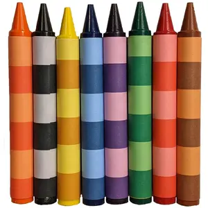 8 Steve Striped COLORED jumbo crayons collection