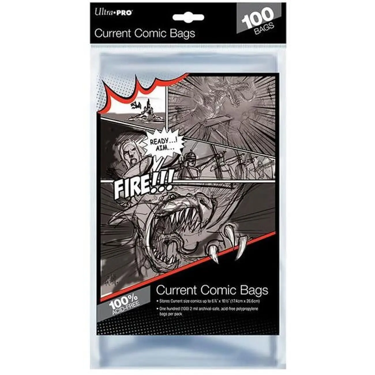 Polypropylene Comic Archival Bags, 6.87in x 10.5in Acid-Free 100 Pcs Bags for Preserving Comic Books (Protects Colors), Sleeve