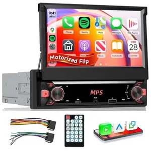 7-Inch 1 Din Car Stereo, Touchscreen, Android Auto, Carplay, Bluetooth-compatible, Mp5 Player, Fm Radio, USB/TF/aux, Hardwired Power, All Vehicles