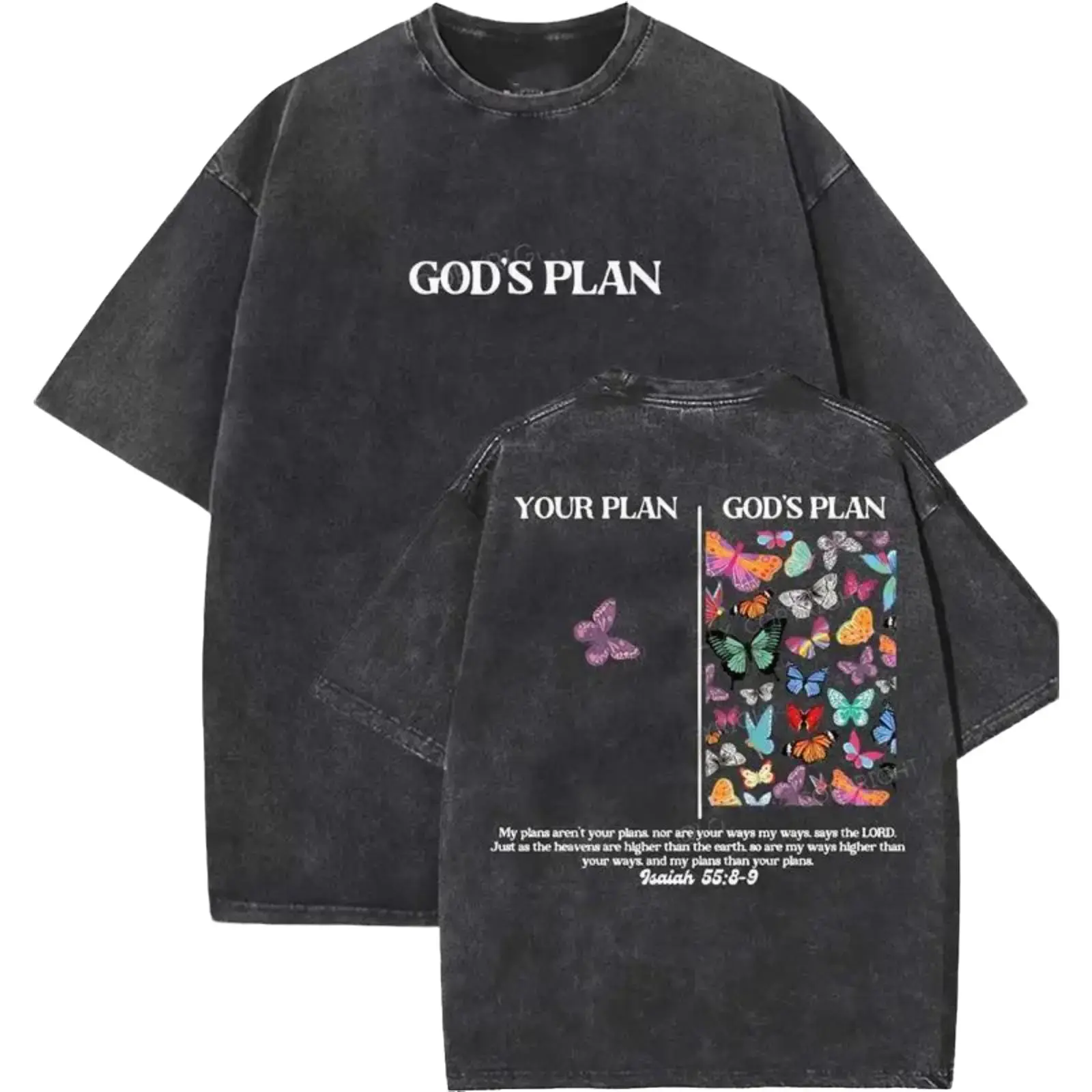 God's Plan Graphic T-Shirt for Women, Vintage 90s Cotton Tee, Stylish Christian Streetwear Top with a Unisex Fit, Women's Clothes, Tops For Women Tshirt