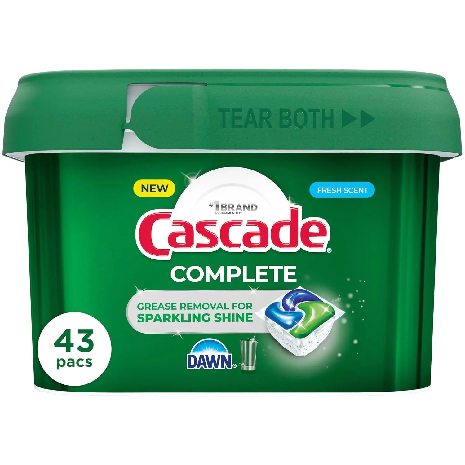 Cascade Complete Dishwasher Pods - Fresh Scent ActionPacs, Dishwasher Detergent, Dishwasher Soap, Detergent Pods, 78 Count