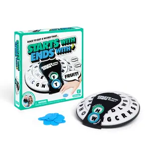 Starts With Ends With by Relatable - The Fast Paced Word Game Your Family Games Collection Has Been Missing. Spin The Letter Wheels and Race to Shout the Word – Includes 1 Spinner Device and 20 Tokens.