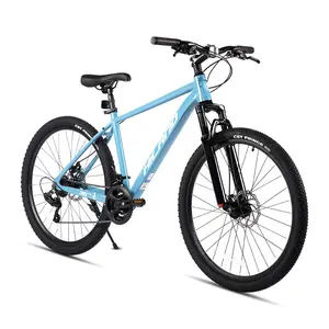 HILAND 26 Inch 27.5 Inch Mens Womens Mountain Bike, 21 Speed Mountain Bicycle with Dual Disc Brake, Front Suspension Fork, High Carbon Steel Frame Urban Commuter Bike for Adults
