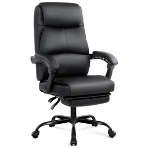 Misolant Big and Tall Office Chair with Footrest, High Back Desk Chair with Linkage Armrest, 90-155° Recline Executive Computer Chairs with Adjustable Height for Home MI-3010