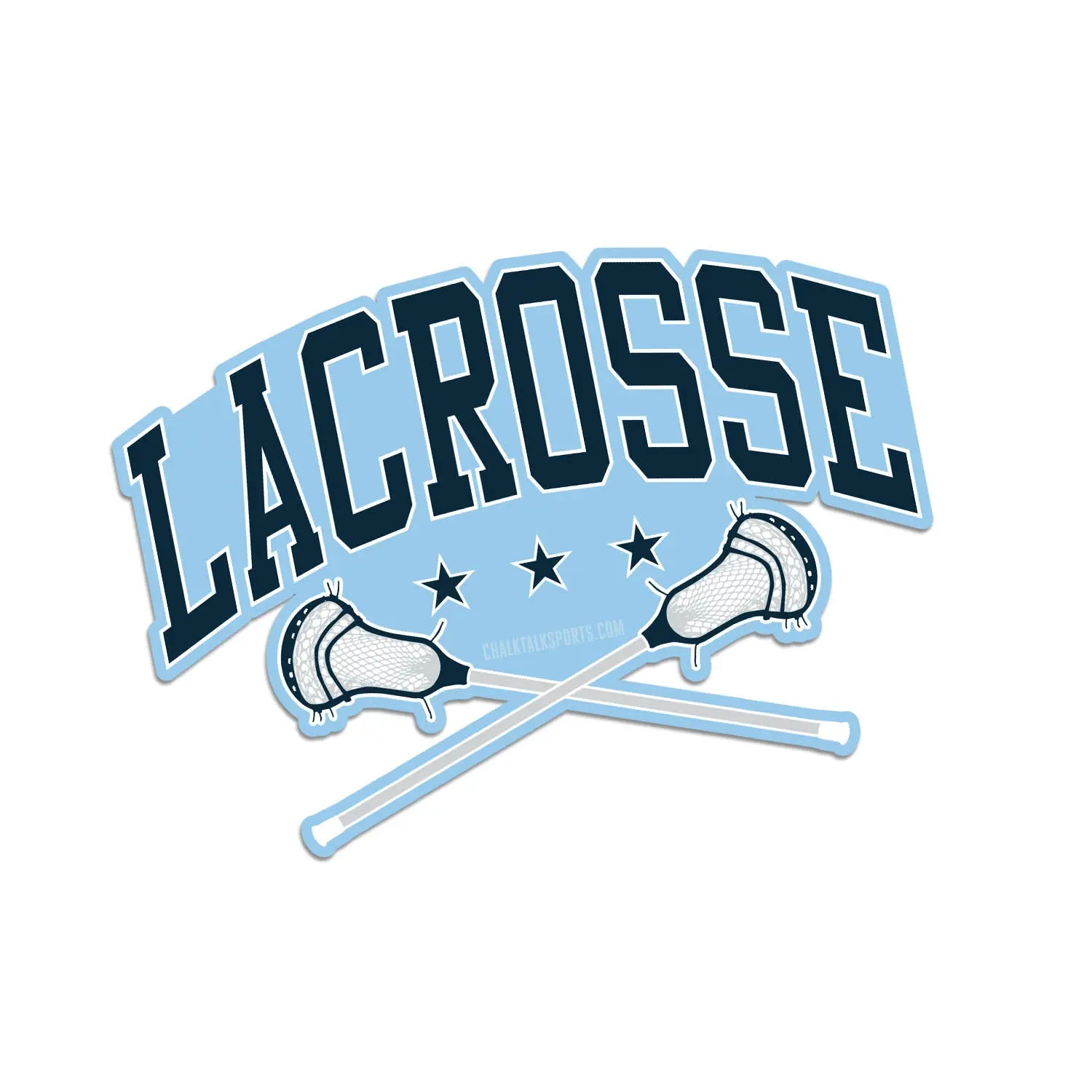 Unisex Lacrosse Sticker Sheet - Varsity Look Bold Lettering, Crossed Sticks, Easy to Use, for Players & Fans, Indoor/Outdoor DIY Scrapbooking Supply