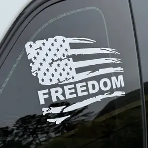 Discipline Decals “Freedom” Patriotic American Flag Vinyl Car Decal – USA Window Sticker for Trucks, Cars & SUVs american flag sticker