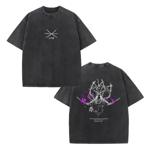 Vintage Washed Black One Piece Roronoa Zoro Santoryu Graphic T-Shirt Unisex, Retro Distressed Oversized Crew Neck Short Sleeve Tee, Anime Manga Streetwear Casual Top for Men Women, Outdoor Daily Wear