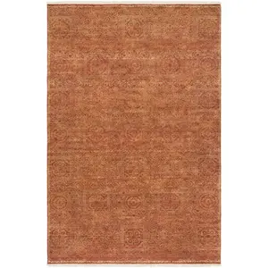 Lottsburg Premium Orange Wool Rug - Clearance