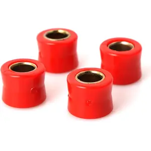 Minho 4Pcs 10MM Rear Shock Absorbing Suspension Bushing Set in Rubber Material Compatible with Most Motorcycles Scooter ATV UTV Go Kart,Red Color