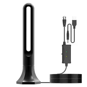 Indoor TV Antenna with Advanced Amplifier Technology 150 Mile Range VHF UHF 1080p 4K Digital HDTV Antenna Kit USB Power Supply F Male Connector - Cable Amplified IndoorOutdoor Smart TV Antenna