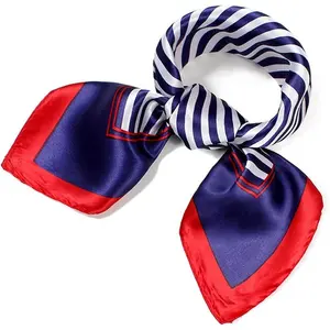 Womens 23.6 inch Satin Silk Feeling Formal Square  Scarf  Hair Wraps Kerchief