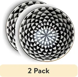 (2 pack) Stoneware Bowl, Black and White