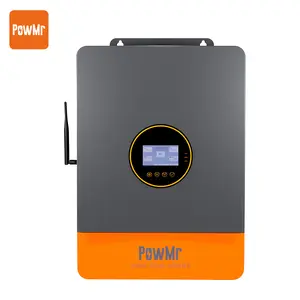 【New Version】PowMr 10000W Hybrid Solar Inverter, 48V to 120/240Vac, Split-Phase, 60Hz, Pure Sine Wave, w/ 200A MPPT Controller, Max PV Input 11KW, 500VDC, 48V Lead Acid and Li battery, Batteryless Run【Up to 6 Units Parallel】
