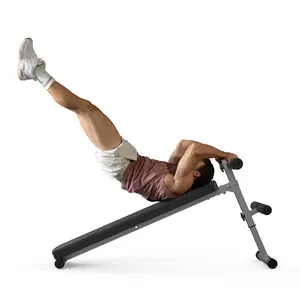 Finer Form Gym-Quality Adjustable Sit Up Ab Bench & Decline Weight Bench for Home Gym Strength Training. Supports 660lbs. Extended Backrest for Support. Great for Decline Bench Press & Core Workouts