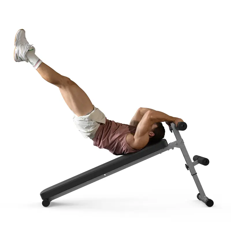 Finer Form Gym-Quality Adjustable Sit Up Ab Bench & Decline Weight Bench for Home Gym Strength Training. Supports 660lbs. Extended Backrest for Support. Great for Decline Bench Press & Core Workouts