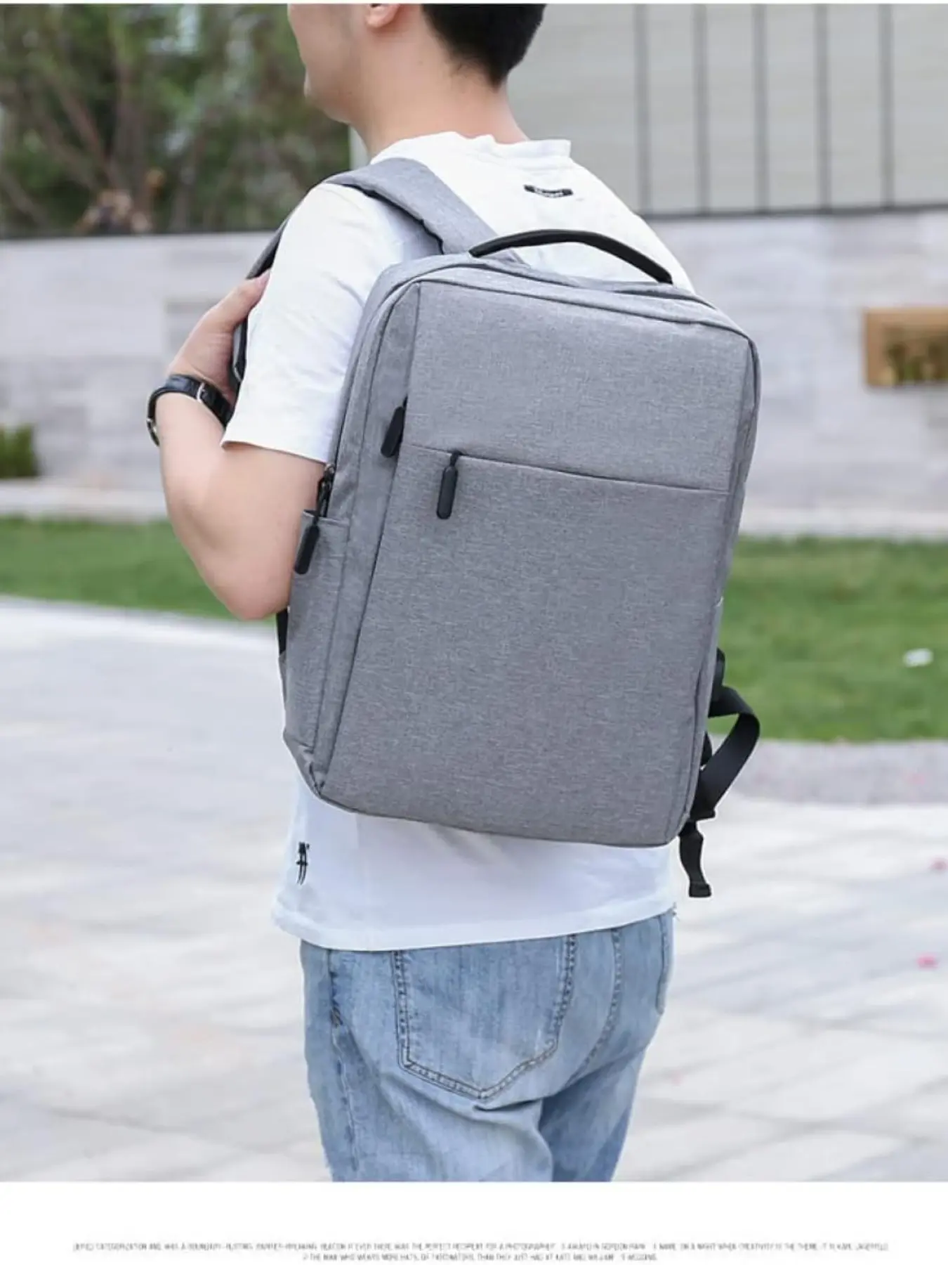 Men's Expandable Laptop Backpack with USB Charging, Fits Up to 15.6-Inch Laptops, Ideal for Travel and School Use