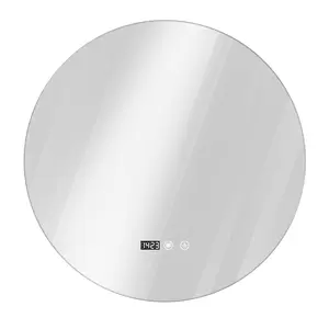 Explorinox Round LED Bathroom Mirror with Lights, Circle LED Mirror with Fogless, Stepless Dimmable, 3 Color Changing, Memory Function, Shatter-Proof, 60cm Diameter